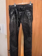 Jeans Dior Homme in vinile nero cerato taglia 31