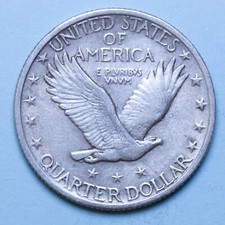 AMERICA 1/4 DOLLARO 1924 STANDING LIBERTY MBB ARGENTO SILVER COIN U.S.A.