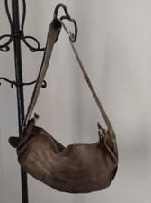 BORSA DONNA A TRACOLLA, IN PELLE, COLORE MARRONE, TRACOLLA IN TESSUTO 