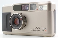 ⏯ [Quasi inutilizzato] Contax T2 Titan Silver 35 mm fotocamera punta e scatta pellicola Giappone