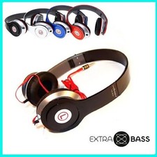 CUFFIE STEREO PER PC SMARTPHONE MP3 SAMSUNG HUAWEI IPHONE CON FILO PIEGHEVOLE