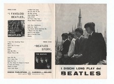 BEATLES rarissimo pieghevole pubblicitario discografia PARLOPHON 1966 ITALY