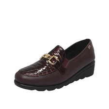 Valleverde Mocassini In Pelle Con Zeppetta Bordeaux - Taglia 40 [25.5cm] Scarpe