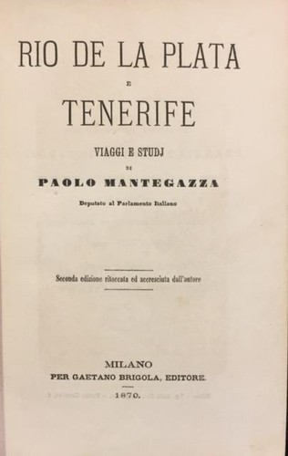 Mantegazza paolo rio la - mantegazza, de