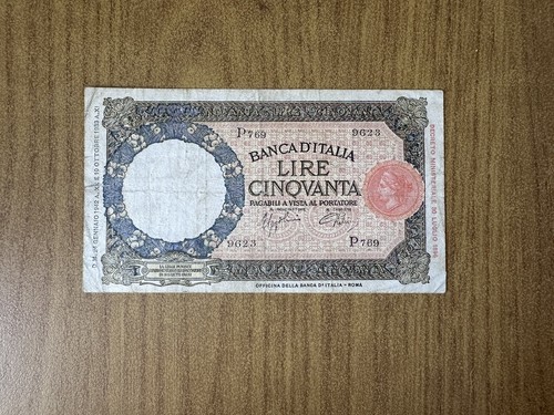 Banconota lire lupetta - lire, 50