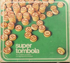 gioco scatola super tombola vintage anni 70 cartelle tombolini da tavolo