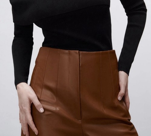 Nuovo zara pantaloni ecopelle - nuovo,