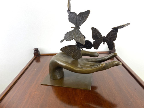 Scultura bronzo mano le - scultura,
