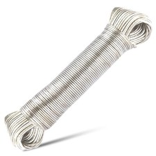 Stendibiancheria 50m anima in acciaio circa 3mm extra forte campeggio esterno bianco senza foratura