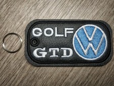 Portachiavi Ricamato Volkswagen Golf GTD in Ecopelle Nera