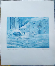 Giulia Paglione "Ricordo di un paese" acquaforte, acquatinta, firmata, n. IX/XV