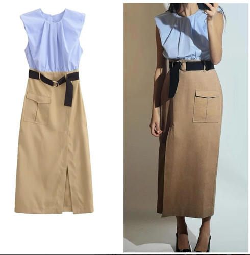 Vestito midi combinato tubino - vestito,