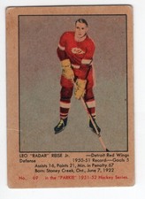 1951-52 Parkhurst #69 Leo "Radar" Travel Rookie Card, Detroit Red Wings