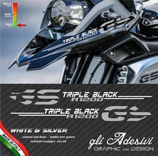 2 Adesivi Becco Parafango Moto BMW R 1200 gs Triple Black LC silver &white