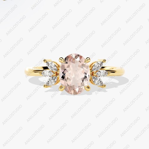 Anello argento 925 morganite - argento,