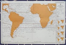 Ammiragliato 5125 (8) Routeing Carta Sud Atlantico Oceano Agosto Vintage Cartina