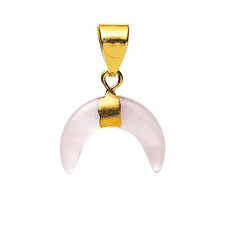 Ciondolo luna crescente quarzo