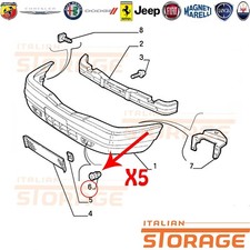 LANCIA KAPPA 3.0 6V KIT 5 BOCCOLA FILETTATA PARAURTI ANTERIORE 46405784