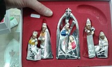 pastori 10 cm circa presepe nativita resina ricoperta argento 925 crib sheperds