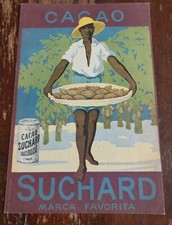 PUBBLICITA' CACAO SUCHARD SAIGA ARMANINO MILANO 1914 GRAFICA ORIGINALE 