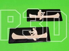 COPPIA TARGHETTE LATERALI CANOE FIAT PANDA 141 4x4 SISLEY 84/03 Avorio