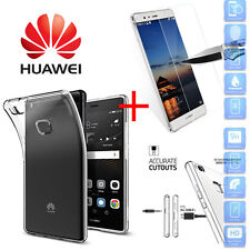 COVER CUSTODIA in TPU + PELLICOLA in VETRO TEMPERATO per Huawei P9/LITE/PLUS