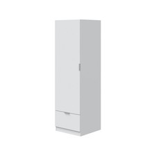 Armadio Guardaroba Appendiabiti 1 Anta 1 Cassetto 50x50x170 Simply Bianco