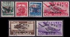 X133 TRIESTE AMG-FTT – Convegno Filatelico, serie n. 30/32 + Aerea, timbrata.