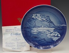 BING AND GRONDAHL 1895-1990 PIATTO GIUBILEO DI NATALE THE ROYAL YACHT DANNEBROG 9"