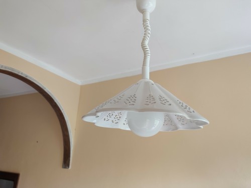 Lampadario ceramica bianco - lampadario,