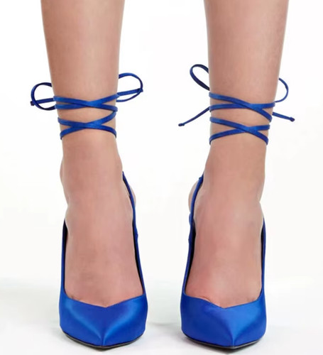 Scarpe con tacco spillo blu - tacco,