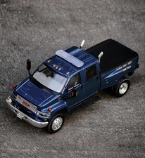 Modellino camion pickup AL GOC 1:64 blu polizia Topkick C4500 pressofuso auto da collezione 