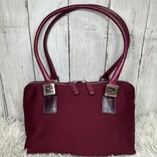 Borsa a mano FENDI Tote Purse FF Baguette in pelle rossa bordeaux autentica