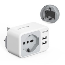 Adattatore Presa Inglese con USB C e USB A 5 in 1 Adattatori Prese Inglesi