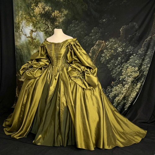 Abito rococò raso - , verde