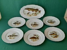 SERVIZIO PIATTI X 6 PESCE 7 PEZZI PORCELLANA TIRSCHENREUTH BAVARIA NUOVI. AI33