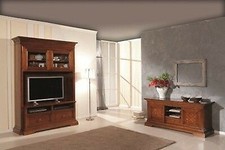 MOBILE PARETE PORTA TV INTARSIATALEGNO MASSELLO X SALA SALOTTO