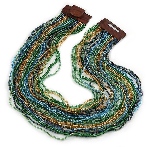 Collana multifilo con - , perline