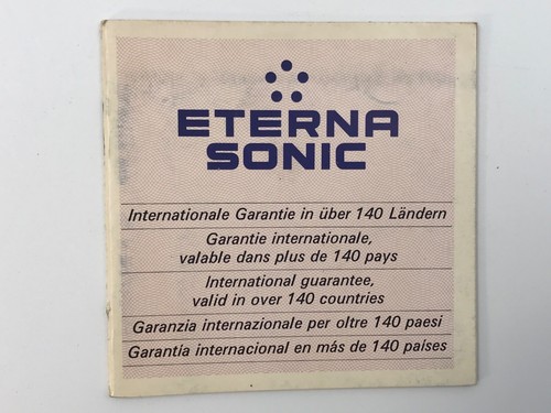 Eterna sonic watch garantie - eterna,