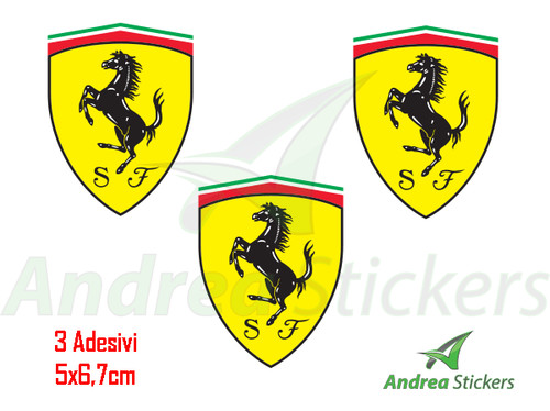 Scudetto ferrari 3 adesivi - ferrari,