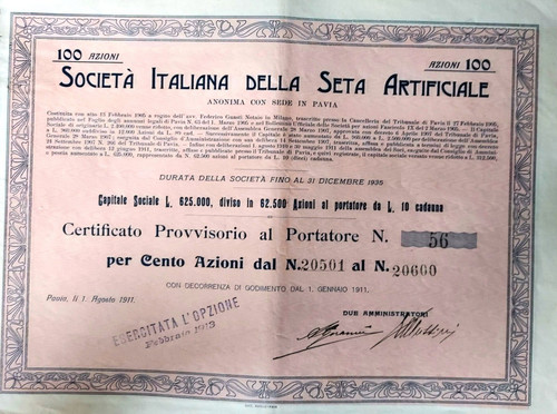 Pavia 1911 azione - pavia,