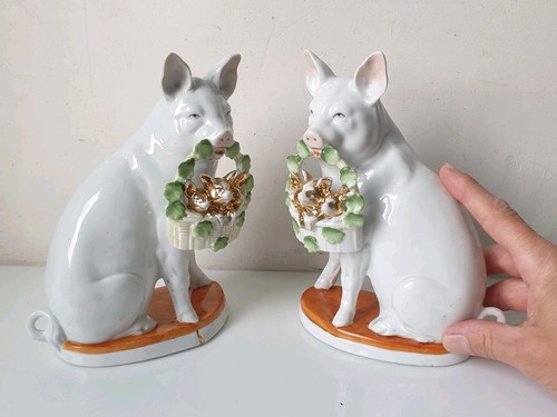 Sculpture paire cochon yeux - sculpture,