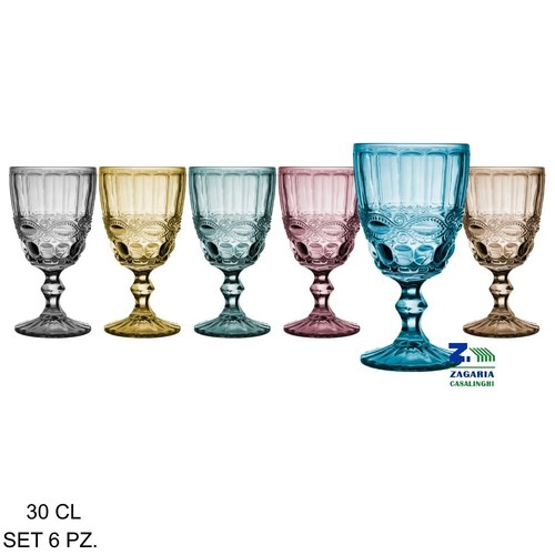 Set calici barocco vetro - set,