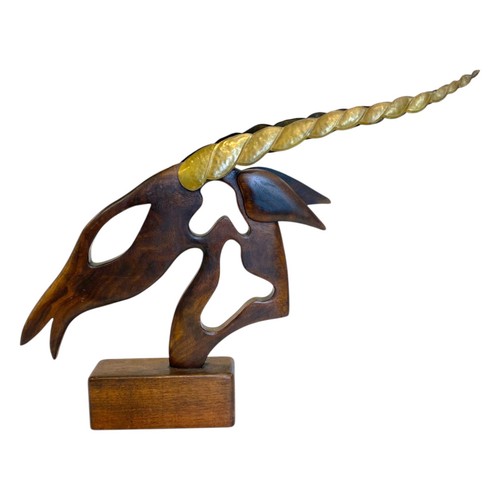 Scultura legno antilope - in,