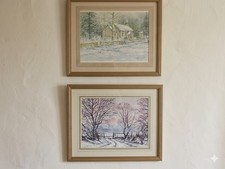 Stampe scena invernale firmata