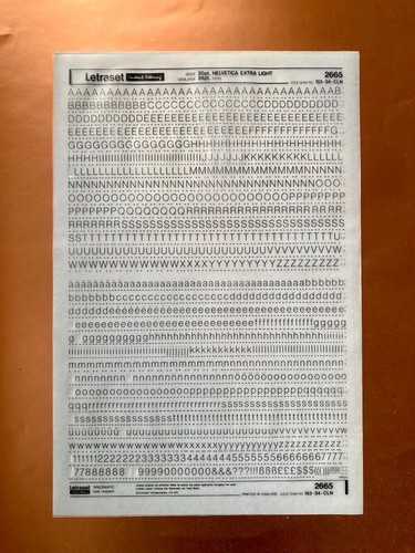 Letraset 2665 helvetica - helvetica, extra