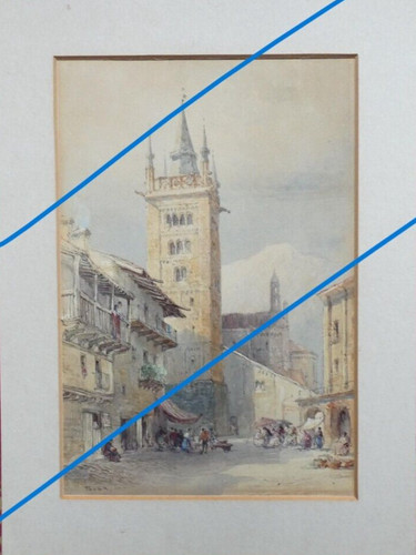 Acquerello torre cattedrale - ,