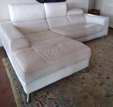 Divano bianco pelle dondi - divano,