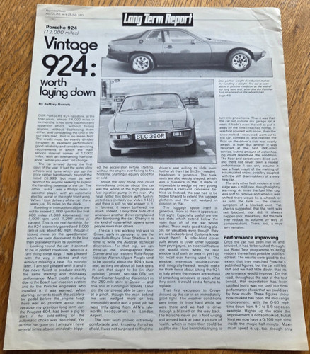 Brochure auto porsche 924 1977 - auto,