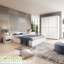 Camera da letto matrimoniale completa bianco lucido ROMA stile moderno design
